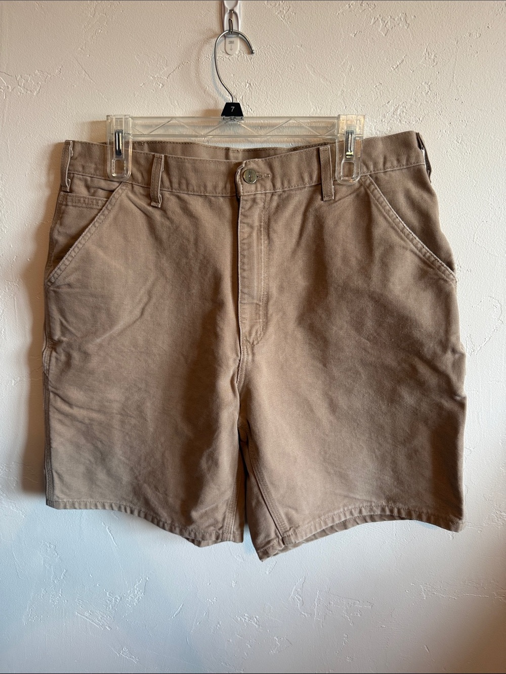 Carhartt Men's Brown/Tan Flat-Front Work Shorts